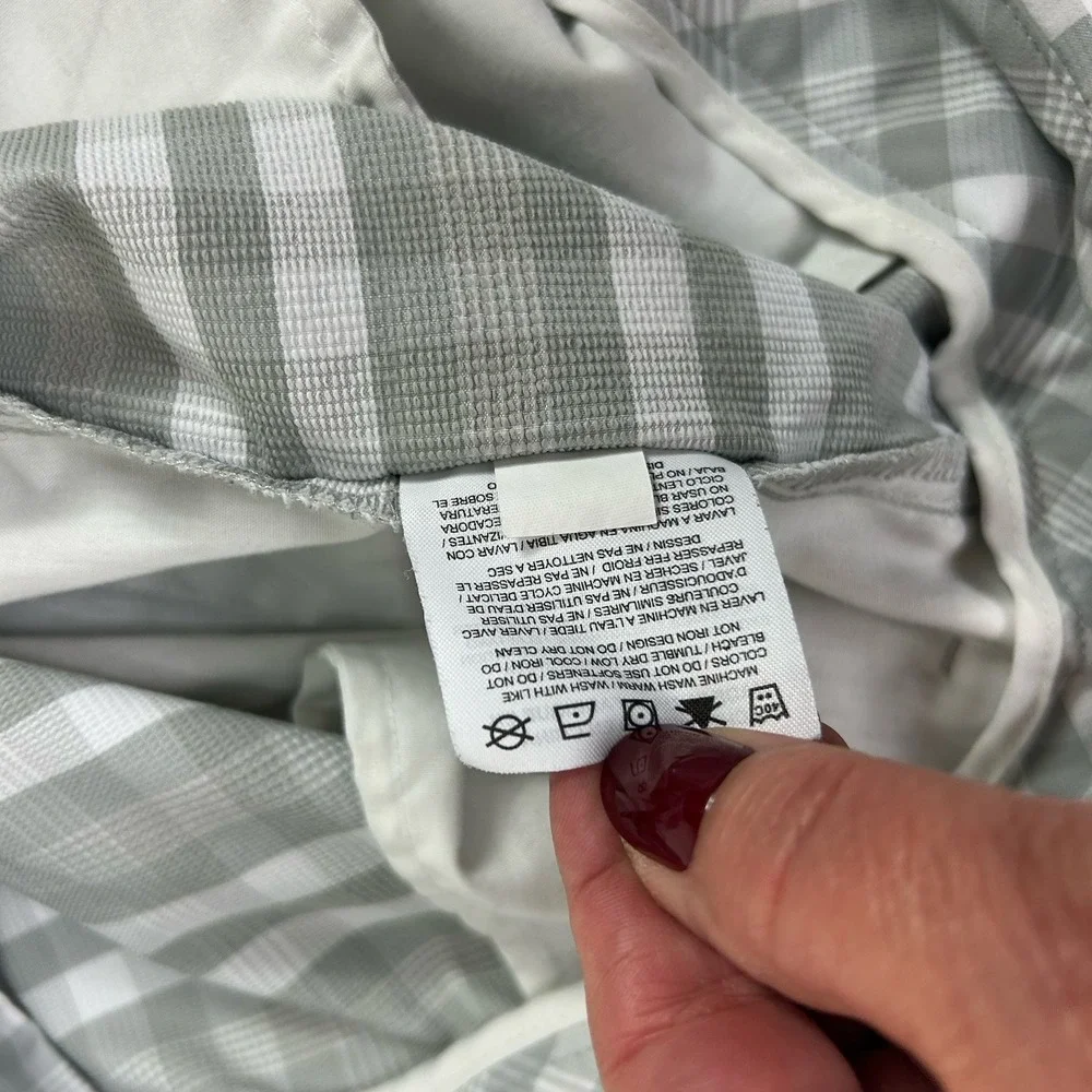 Nike Dri Fit Golf‎ Shorts Flat Front Pockets Gray White Plaid Gingham Mens 40